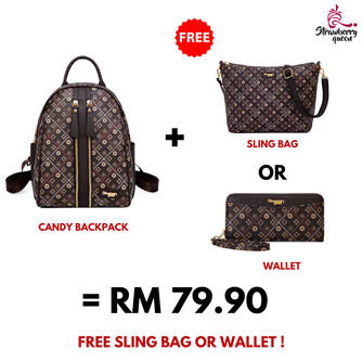 CANDY BACKPACK - BATIK BQ, DARK BROWN